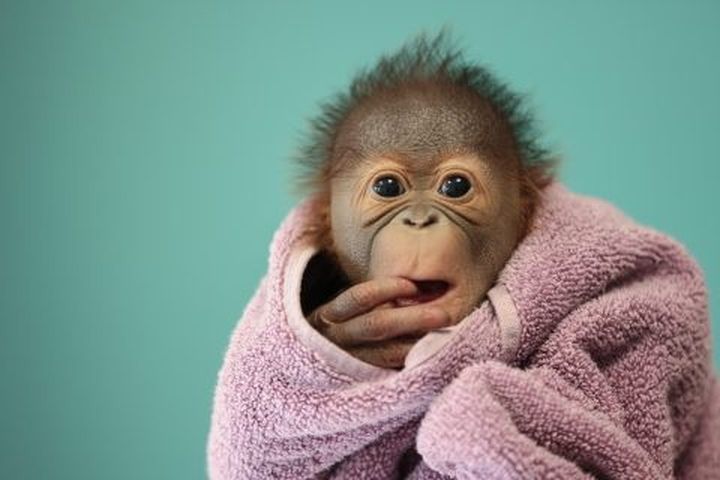 Breastfeeding women show orangutan how to feed her baby at Dublin Zoo