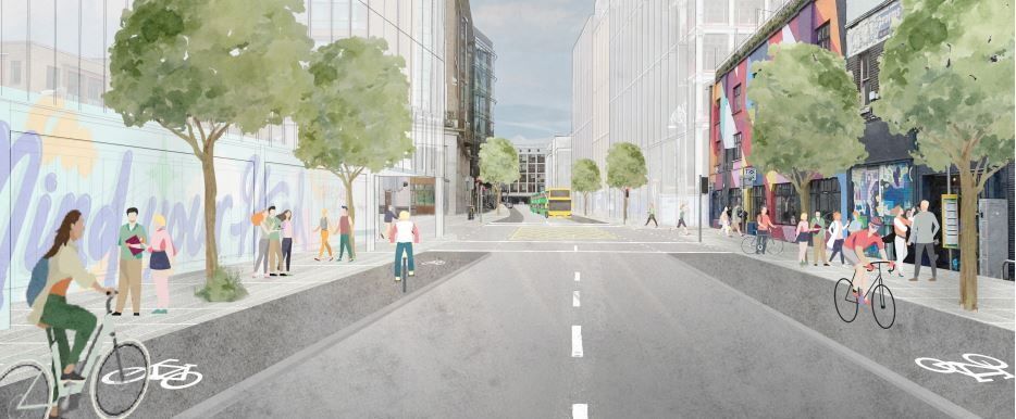 Changes to Tara Street with prioritise public transport and cycling. Pic: Dublin City Council