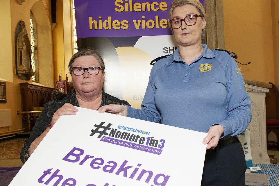 Lesley Bayley and Garda Carol Byrne (Community Policing Gorey) pictured at the Go Purple Day in Christ Church, Gorey on Saturday. Pic: Jim Campbell