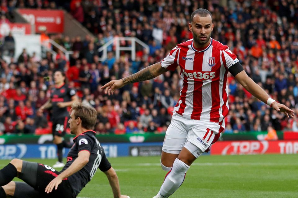 Jese Rodriguez scores the match-winner for Stoke against Arsenal   Photo: Reuters