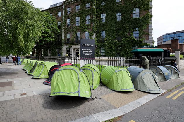 Asylum seeker tents erected at new Grand Canal location