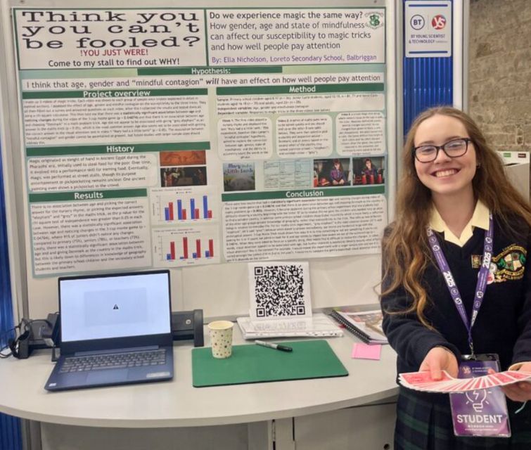 Loreto Balbriggan student Ella Nicholson at the BT Young Scientist Awards earlier this year