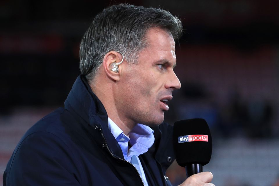 Former Liverpool defender Jamie Carragher in his role as a pundit for Sky Sports