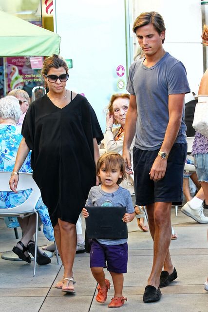 Scott Disick departing on a flight at LAX airport for Kim's