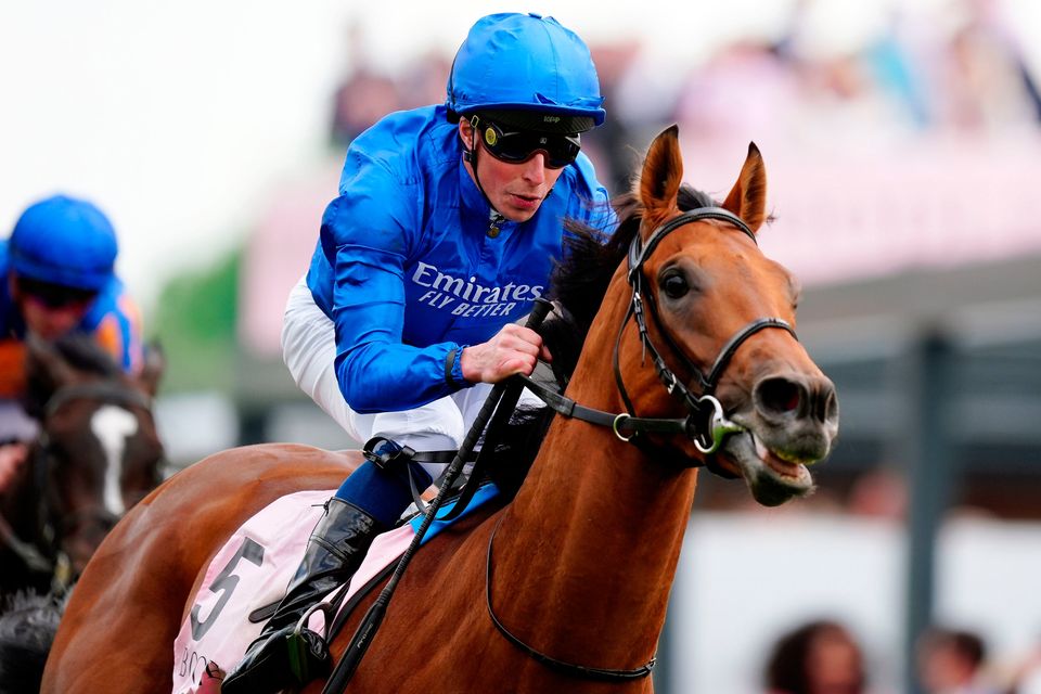 Hidden Law ridden by William Buick on their way to winning the Boodles Chester Vase Stakes during the Boodles May Festival Trials Day at Chester Racecourse. Tragically, the horse died shortly after the race.