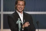 thumbnail: Brad Pitt accepted the award for outstanding performance by a male actor in a supporting role for Once Upon A Time… In Hollywood (Chris Pizzello/AP)
