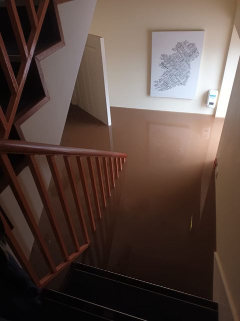 Maria Murphy's house in Midleton, Co Cork, which was flooded during Storm Babet