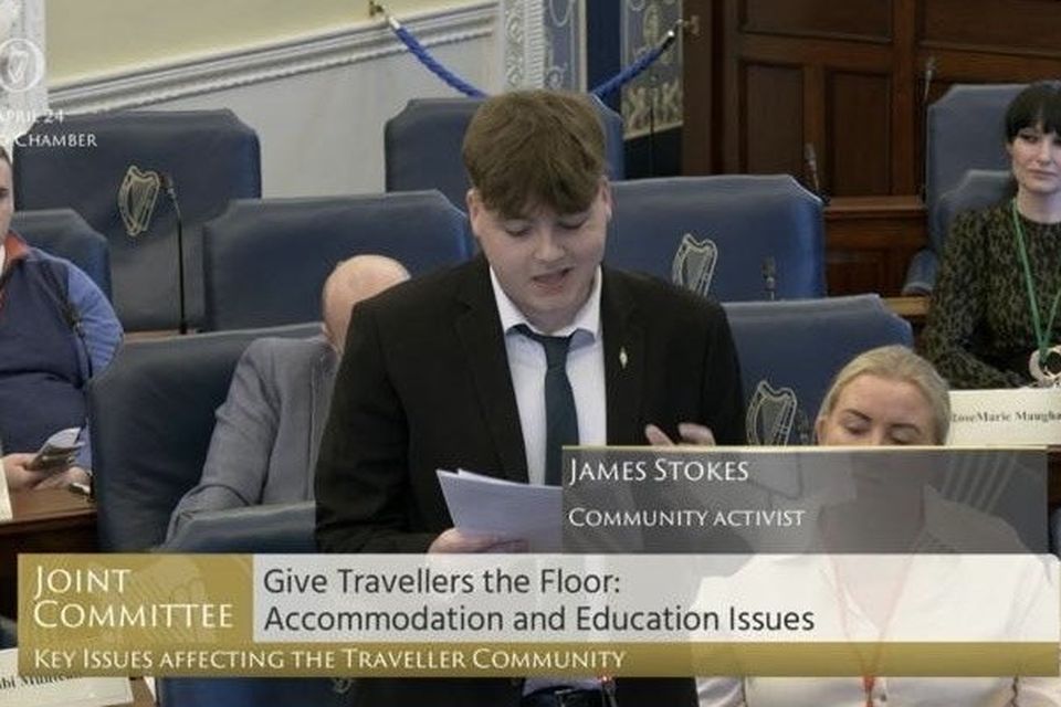 Local election candidate and community activist James Stokes addressing the Seanad