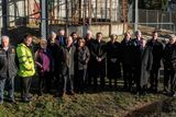 thumbnail: Minister Heather Humphreys, Minister Paul Kehoe, local councillors, council officials and committee members in front of the old conservatory at Castlebridge House