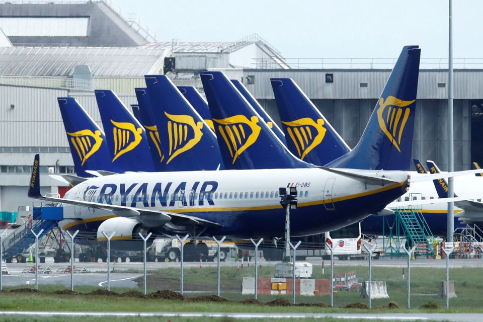 Fleet: Ryanair has operated a skeleton service since lockdowns were imposed. Photo: Reuters