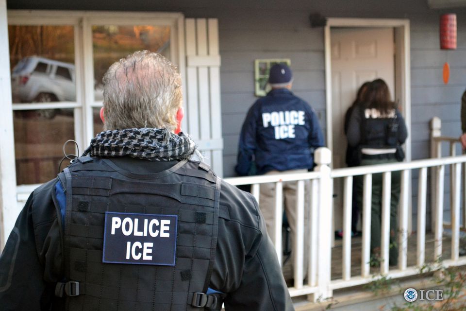 US Immigration and Customs Enforcement (ICE) in action. Photo: Getty