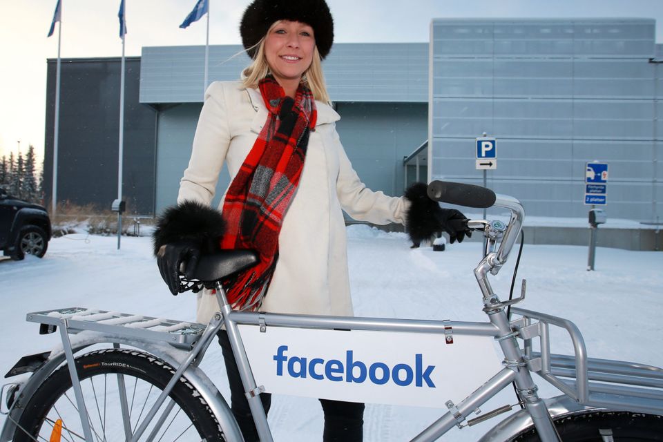 Facebook employee Charlotte Ens at the company's data centre near Lulea in northern Sweden Photo: Frank McGrath