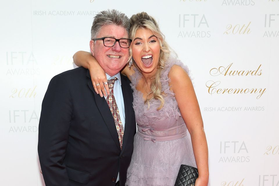 Pat Shortt and his daughter Faye Shortt pictured at the Irish Film and Television Awards (IFTA) 2023 at the Dublin Royal Convention Centre. Picture: Brian McEvoy