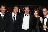 thumbnail: Joel Cohen, Javier Bardem, Josh Brolin, Kelly Macdonald and Ethan Cohen attend the 'No Country For Old Men' dinner at the 60th International Cannes Film Festival