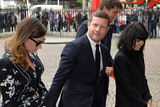thumbnail: Dermot O'Leary and Claudia Winkleman (right) arrive for the Service of Thanksgiving for Sir Terry Wogan at Westminster Abbey, London. Photo Hannah McKay/PA Wire