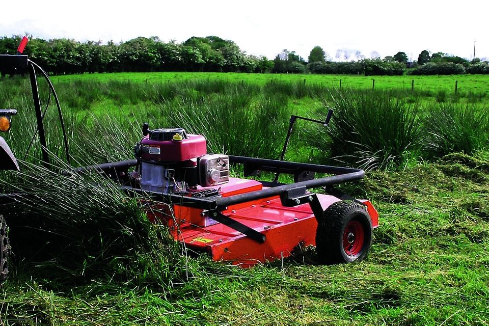 The Wildcut mower by Quad X is ideal if you have heavy rushes, bracken or heather to cut. It is pulled with an ATV to allow access where a tractor cannot go