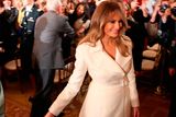 thumbnail: First lady Melania Trump walks away after attending and event celebrating Women's History Month, in the East Room at the White House March 29, 2017 in Washington, DC.  (Photo by Mark Wilson/Getty Images)