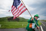 thumbnail: Paul Markham awaiting Donald Trump's arrival in Doonbeg, Co Clare. Photo: David Conachy