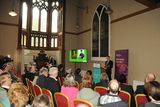 thumbnail: Matt Wheeler (General manager, Johnstown Castle) pictured addressing the attendance at the unveiling of the restored Rathaspeck Church stained glass window in Johnstown Castle on Thursday. Pic: Jim Campbell