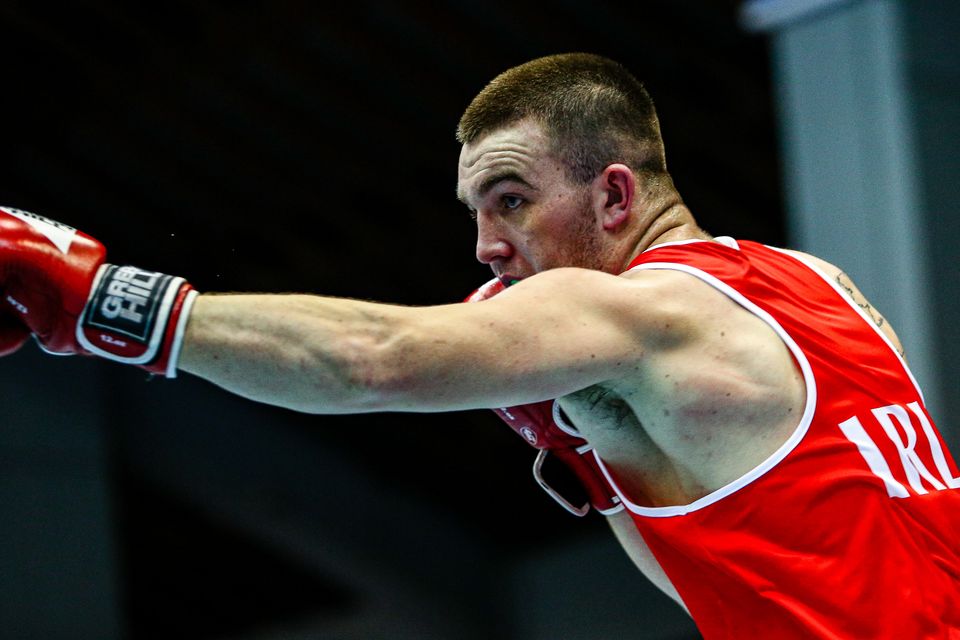 Jack Marley was beaten in his first bout at the European championships. Photo by Luibomir Asenov/Sportsfile