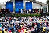thumbnail: Pope Francis delivers an address to the crowd at Knock Shrine.
Pic Steve Humphreys
26th August 2018