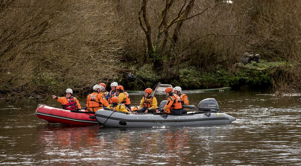 The search for Elisha Gault in the River Suir. Photo: Dylan Vaughan