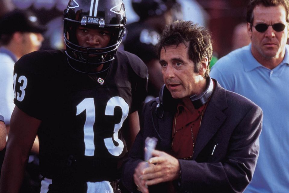 Jamie Foxx and Al Pacino (right) in the 1999 film ‘Any Given Sunday’, in which Pacino, playing a football coach, gives a famous motivational speech to his players