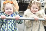 thumbnail: Khloe Kearney and Aubrey Bateman waiting patiently for start of the St Patrick's Day parade in Gorey.