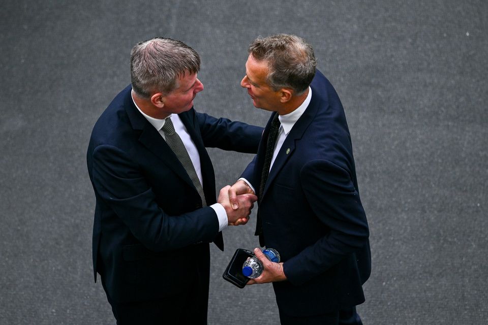 Stephen Kenny, left, and former FAI chief executive Jonathan Hill