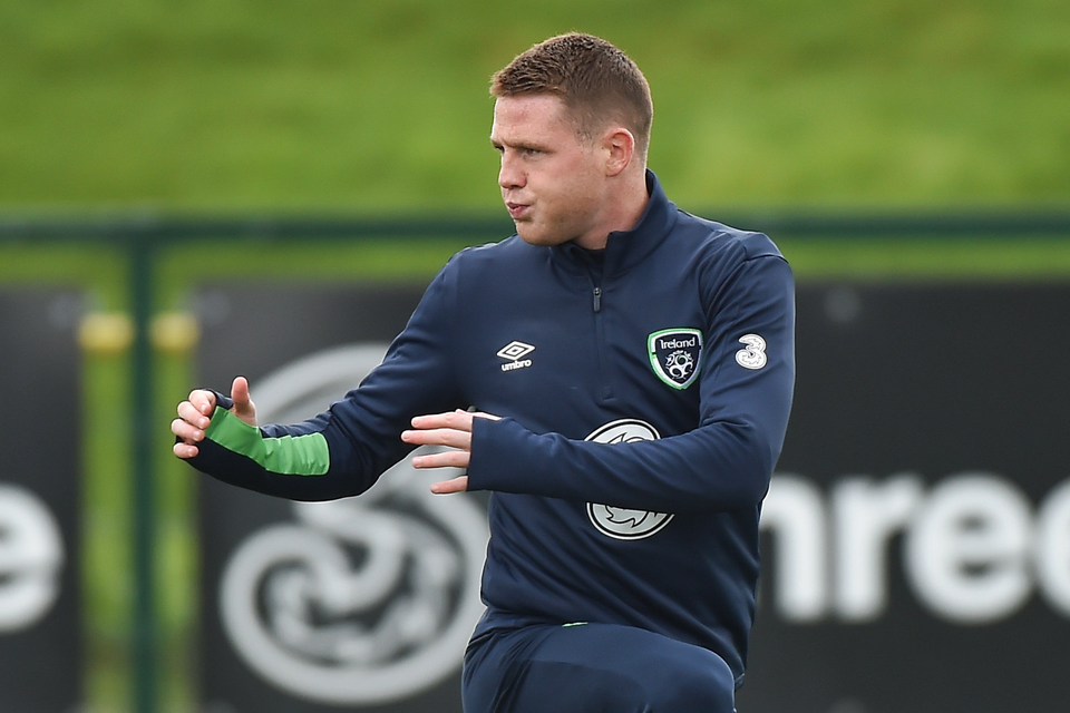 James McCarthy of the Republic of Ireland during squad training at the FAI National Training Centre in Abbotstown, Co Dublin. Photo by Matt Browne/Sportsfile