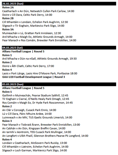 Mayo GAA on X: Here are the Mayo GAA Official football and Hurling League  fixtures for 2023. #mayogaa #hurling #allinzleagues   / X