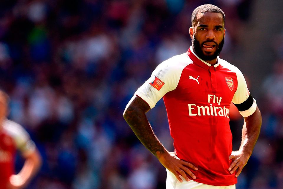 Arsenal's Alexandre Lacazette during the Community Shield at Wembley. Photo: PA