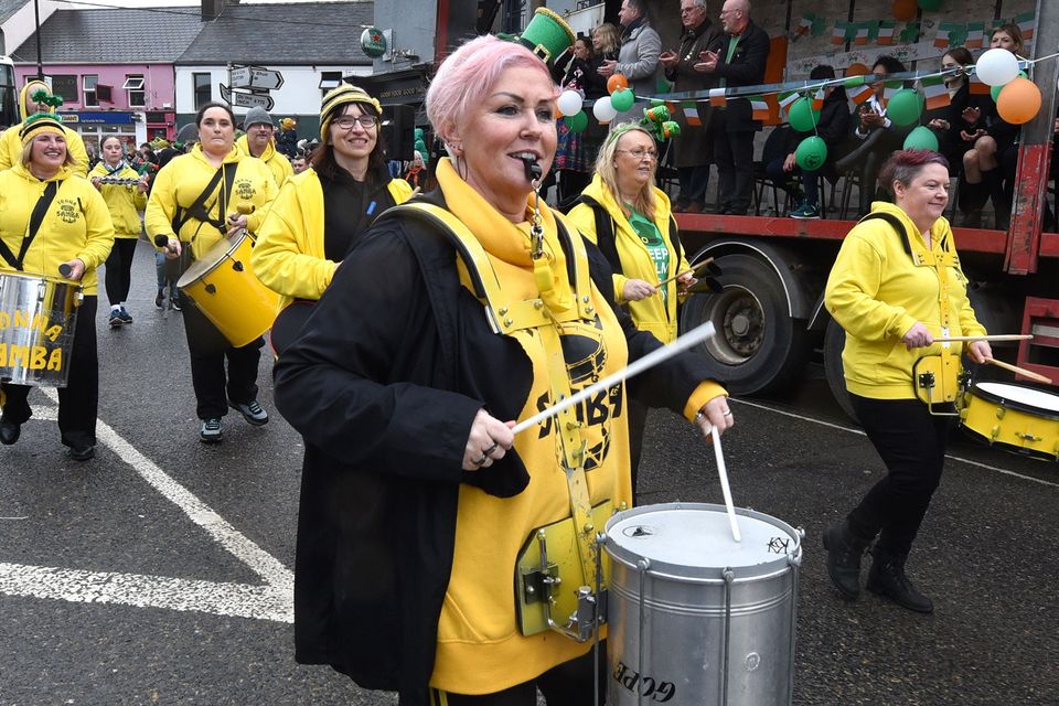 Samba group in the St Patrick's Day parade in Gorey. Pic: JIm Campbell