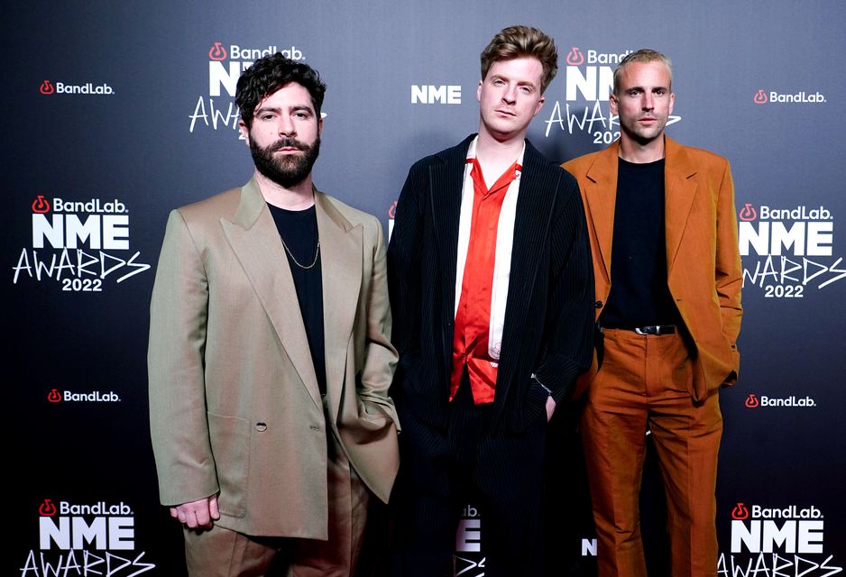 Yannis Philippakis, Jack Bevan and Jimmy Smith of Foals (Ian West/PA)