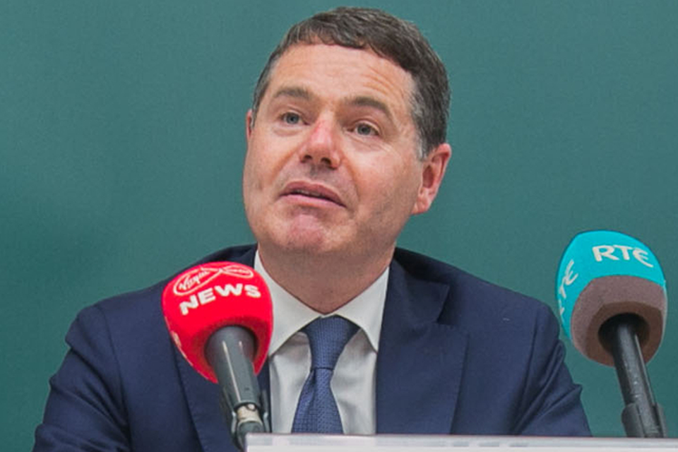 Finance Minister Paschal Donohoe after the launch of the summer statement. Photo: Collins