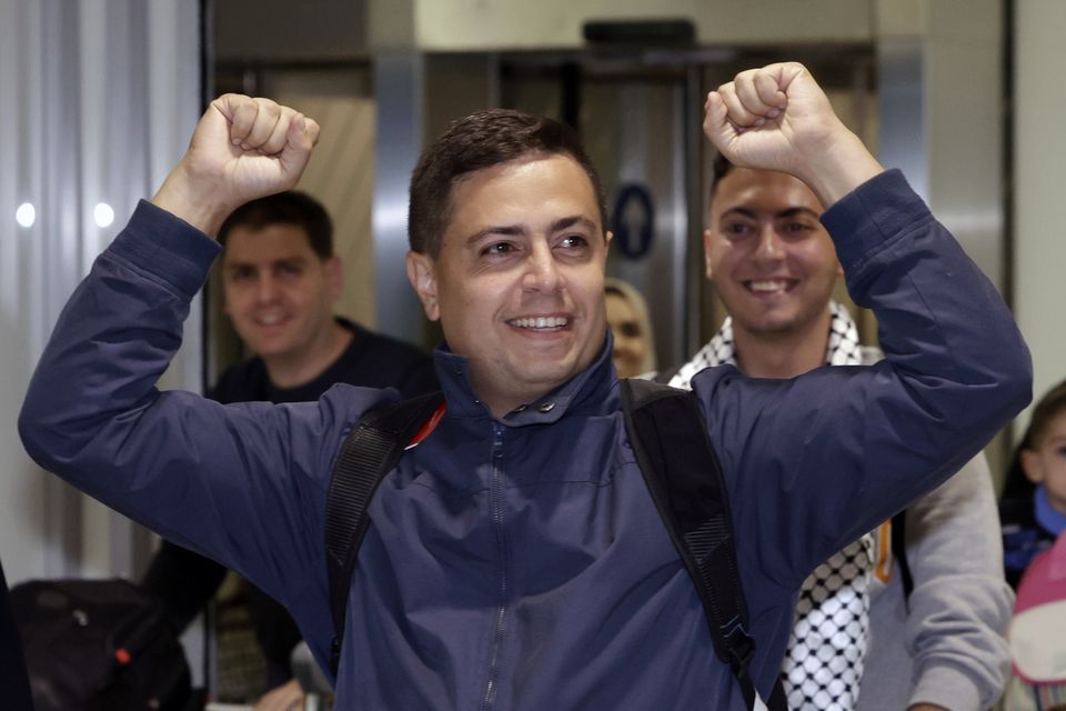  Ibrahim Alagha arrives home in Dublin airport. PIC: Conor Ó Mearáin / Collins Photo Agency