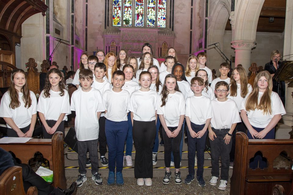The Carysfort School Choir at the Canadh Le Cheile concert in St. Saviours Church, Arklow. Photo: Michael Kelly