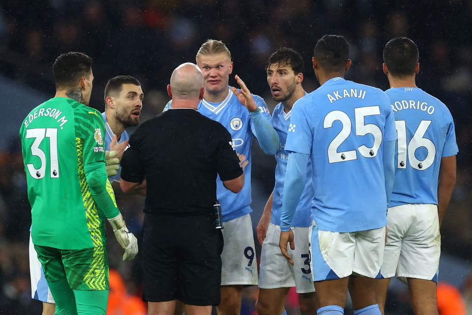 Man City charged by English FA after Haaland and others surrounded ref  during Tottenham draw