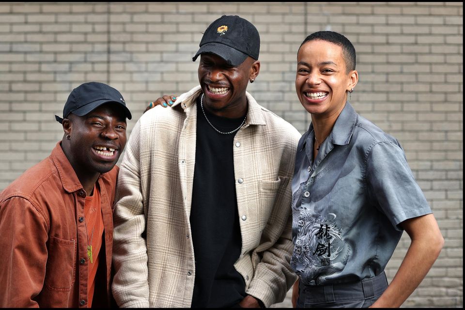 Loré Adewusi, Patrick Martins and Jeanne Nicole Ní Áinle, who are performing in 'An Octoroon' at the Abbey Theatre. Picture: Steve Humphreys