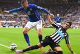 thumbnail: Leicester City's Jamie Vardy is challenged by Ayoze Perez of Newcastle United during their Premier League clash at St James' Park. Photo: Stu Forster/Getty Images