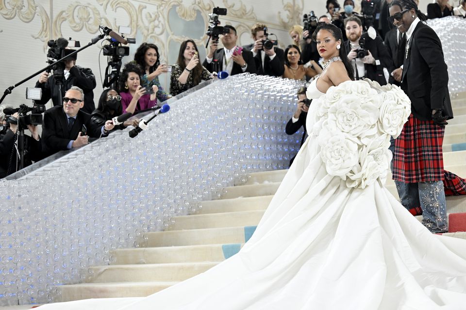 Rihanna paid homage to the Chanel bride in her Met Gala look (Evan Agostini/AP)