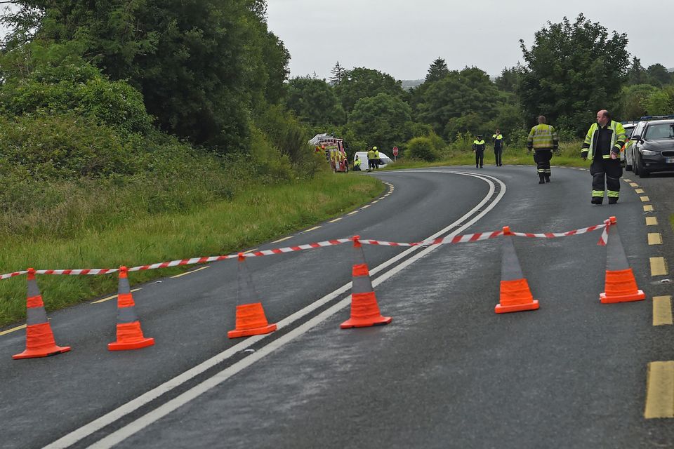 The scene of the accident on the N26 in Swinford, County Mayo (Photo: Conor McKeown)
