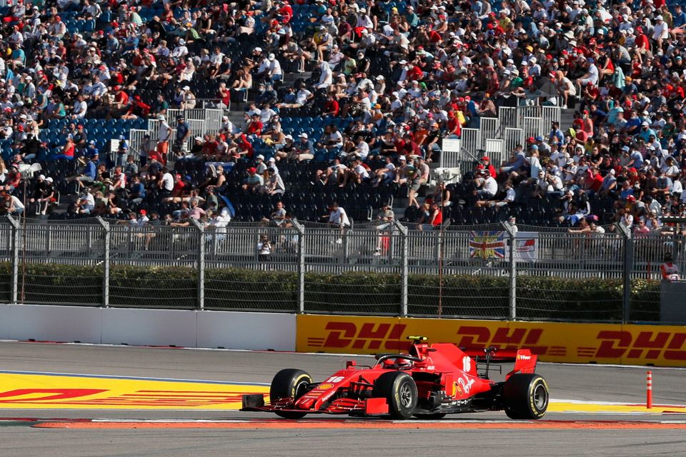 Thousands of fans at the Russian Formula One Grand Prix, the largest sporting spectator gathering of the Covid-19 era