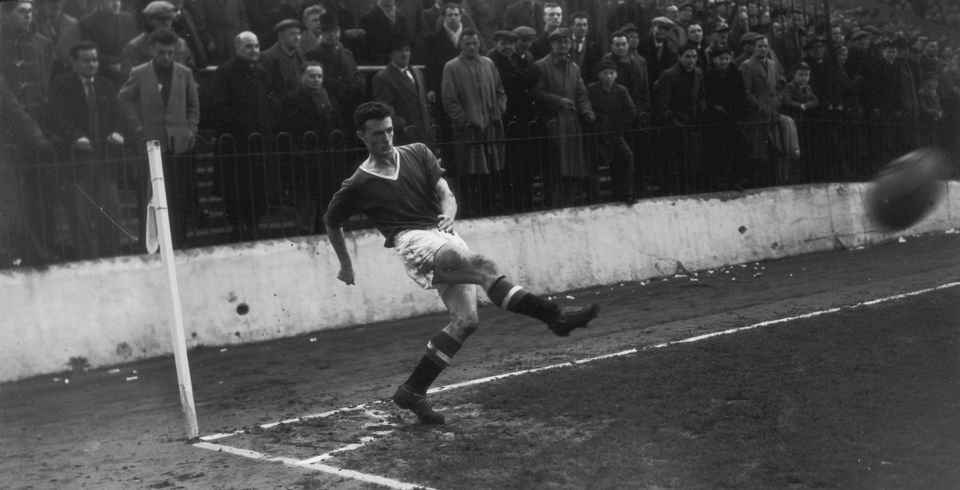Liam Whelan in action for Manchester United in 1957   Photo: Getty