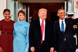 thumbnail: US President Barack Obama(R) and First Lady Michelle Obama(L) welcome Preisdent-elect Donald Trump(2nd-R) and his wife Melania to the White House