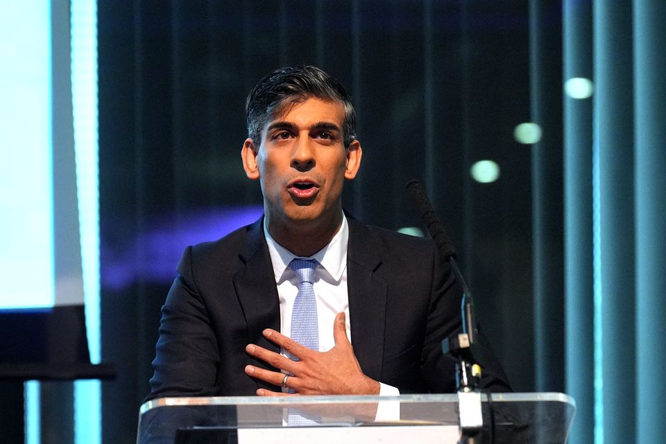 Prime Minister Rishi Sunak speaks at the Society of Editors’ 25th anniversary conference (Yui Mok/PA)