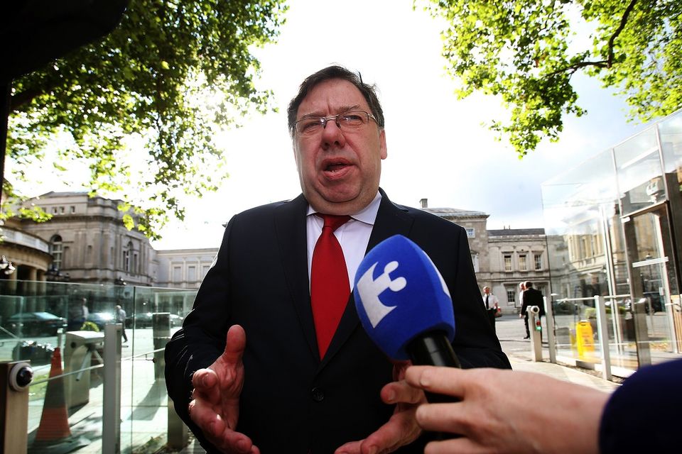 Former taoiseach Brian Cowen arrives to give evidence at the Oireachtas banking inquiry