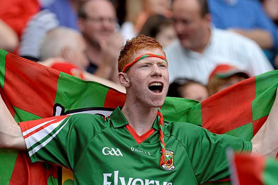 Mayo supporter cheers on the team.