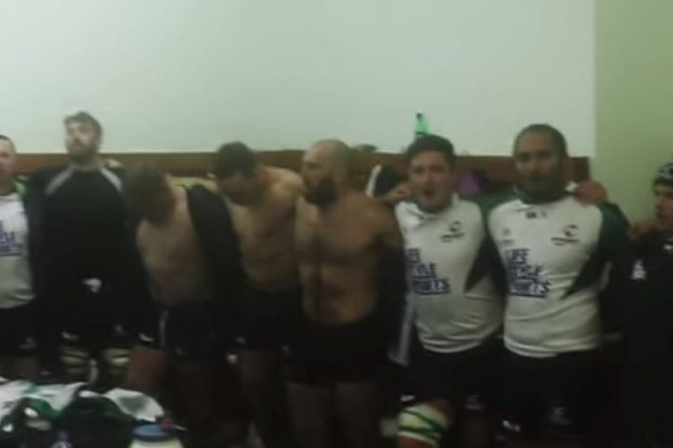 The scene in the Connacht dressing room after the game
