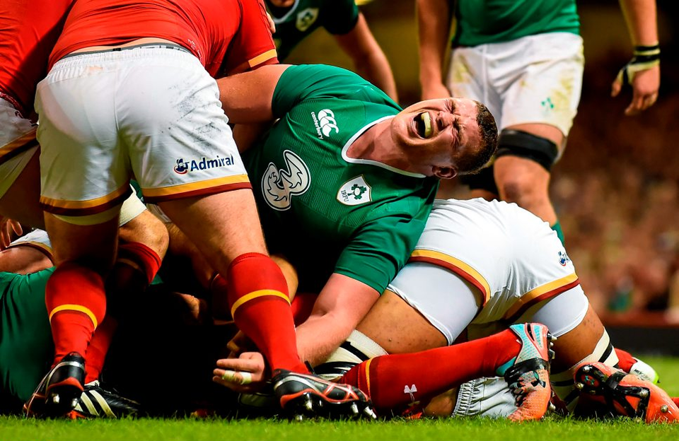 Ireland’s Jack McGrath reacts under pressure in a ruck